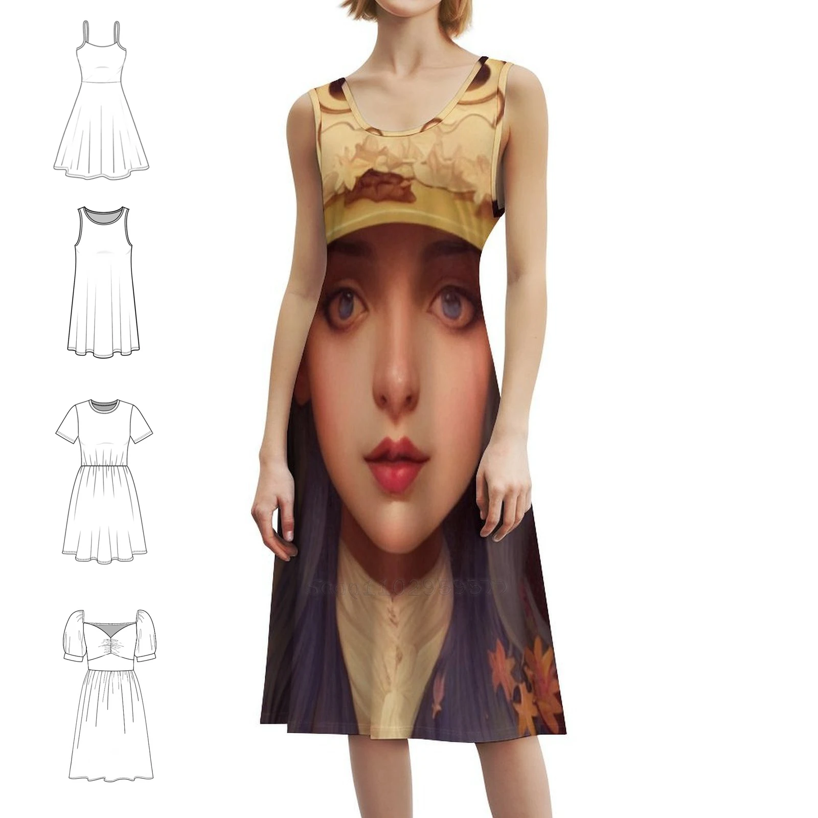 الساحرة مع قبعة مضحكة المرأة الشارع الشهير فستان الحفلات العصرية طباعة نادي الملابس للإناث الساحرة مع قبعة مضحكة قبعة الساحرة مضحك #1