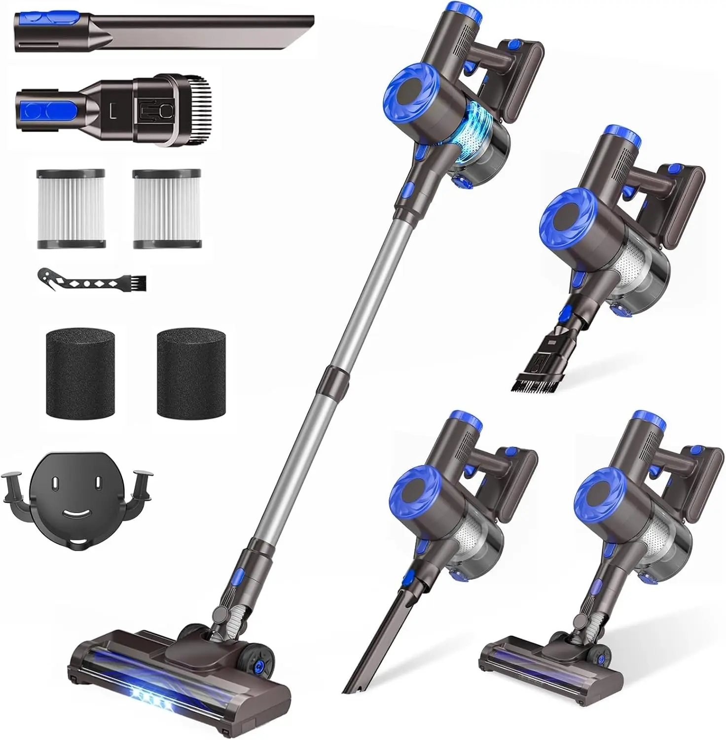 

Upgraded Cordless Stick Vacuum Cleaner, 40Kpa Suction, Lightweight Self-Standing for Hard Floors Carpets Pet Hair