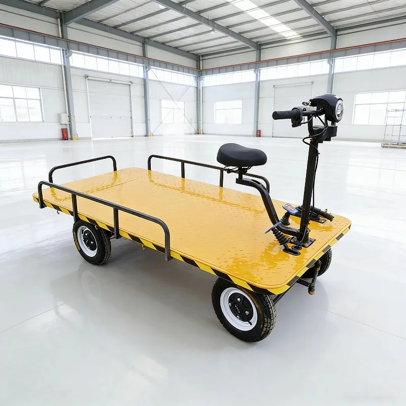 Multi-Functional Iron Electric Flatbed Truck Trolley 4-Wheel/Three-Wheel Brushless Motor Lithium Battery 1000x350mm Frame
