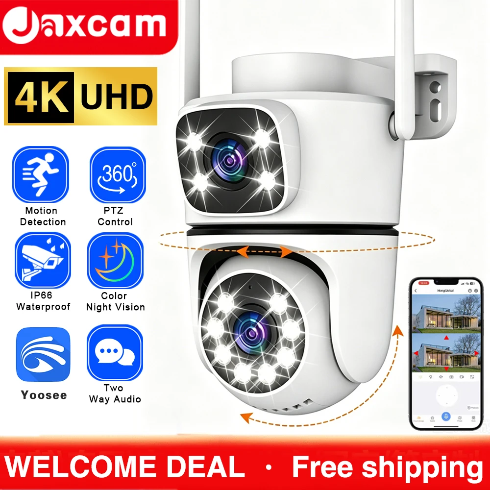 

Outdoor 8MP 4K HD Dual Lens 5G WiFi IP Camera PTZ Wireless Home Security CCTV Video Surveillance Human Detection