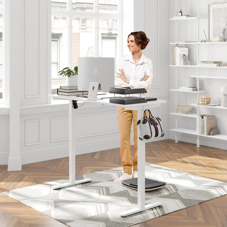 مكتب قائم كهربائي قابل للتعديل بارتفاع 55 × 24 مكتب كمبيوتر مع وحدة تحكم في الذاكرة لمحطة عمل المكتب المنزلي Erg