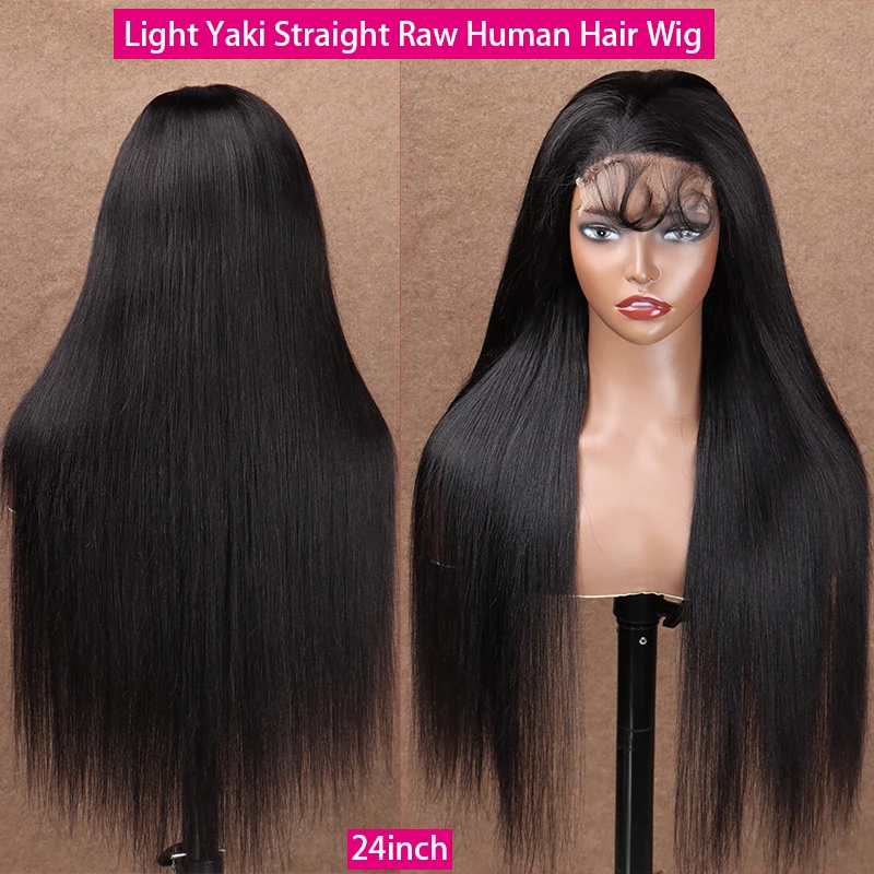 

Натуральный парик Light Yaki Straight 13x4 HD Lace Frontal из 100% человеческих волос, предварительно проработанный, с эффектом слияния с кожей, невидимый HD-парик для женщин, из необработанных волос.