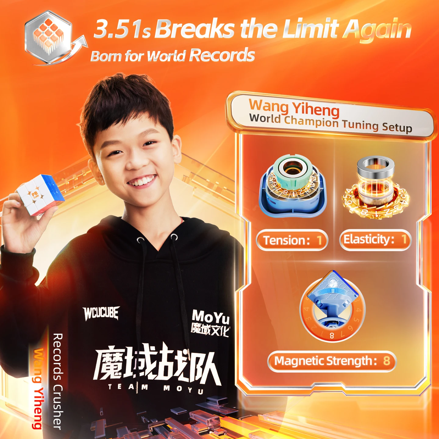 MoYu PB WR 3X3 SpeedCube 20-Magnet Ball-Core Maglev Magic Coated Edition Professional Puzzle Toys Moyu Magico Cubo