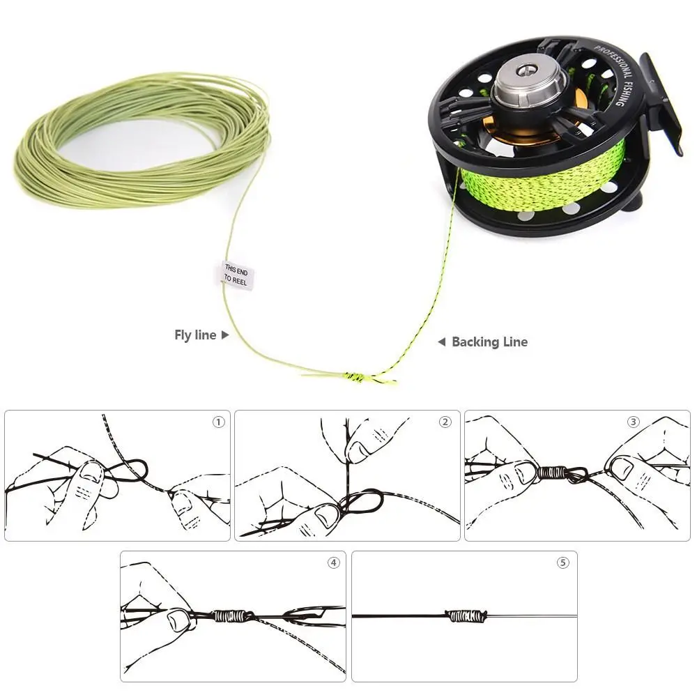 100FT Fly Fishing Line Fluo Front Welded Loop Forward Floating 4 Colors Long Casts Weight Fishing Line Fishing Tackles