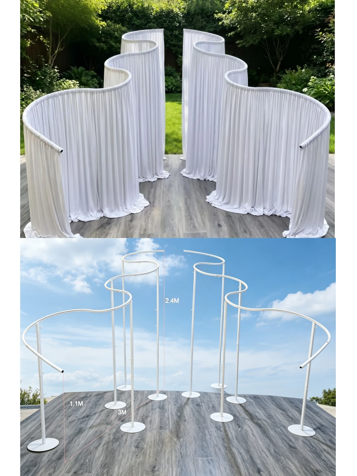 Neuer Bestseller: Outdoor-Hochzeitsbogen mit Drapierung, Luxuriöser Bühnenhintergrund im Waldthema, Party-Dekorationsstück, Verschiedene Stile Verfügbar – Detail 2