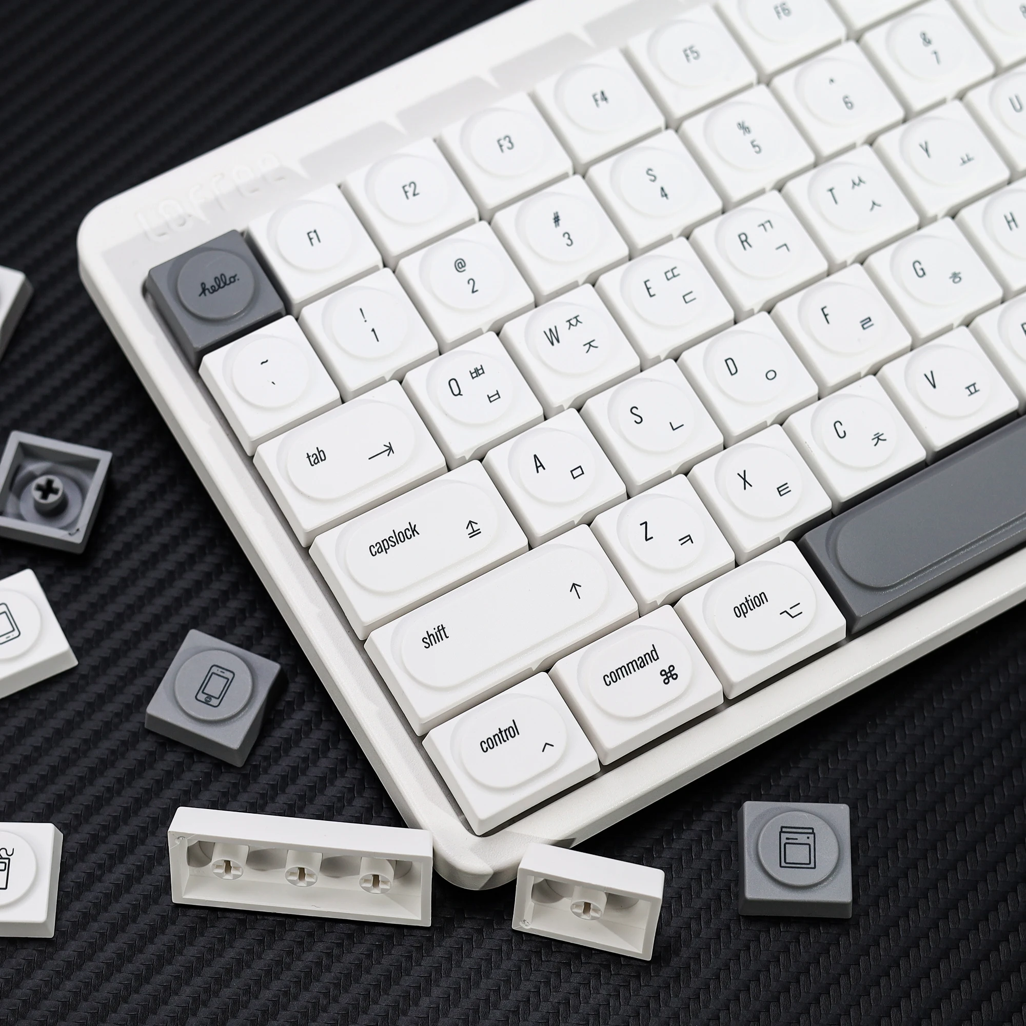 KBDiy Doys Keycaps Retro MAC 1353 Korean Keycap PBT Simple For 60 Gaming Low Profile Mechanical Keyboard Cherry MX Switches