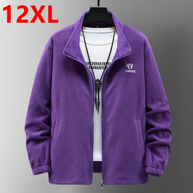 Autumn fleece Sweatshirts men's new double-sided fleece oversized fleece jacket 12xl 190kg 11XL zip up sweatshirt