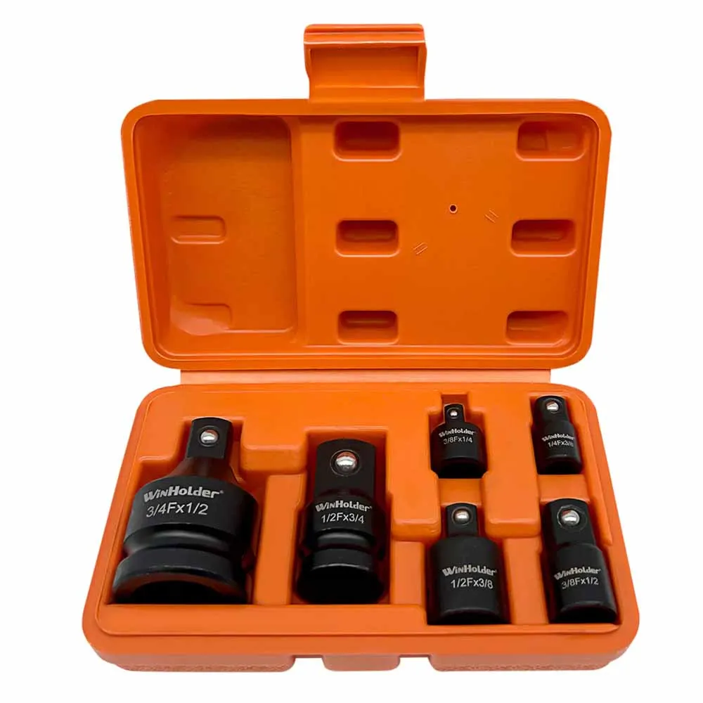 المهنية 6 قطعة مقبس التصادم وجع محول مجموعة 1/4 3/8 1/2 3/4 بوصة مربع محرك محول المخفض أداة مفتاح البراغي مع القضية #4
