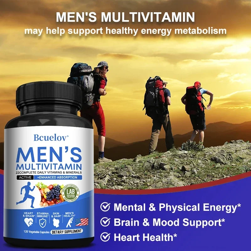 Men\'s Multivitamin with Vitamins A, C, D, E and Zinc for Skin, Brain, Hair, Immune Health, Vitamin B12 Calcium and More