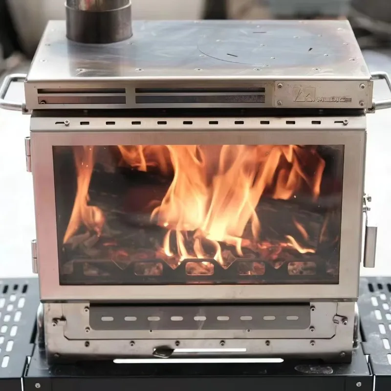 

Portable Steel Wood Burning Stove Environmentally Friendly Dry Heat Outdoor Camping Hiking Tent Cooking Durable Travel