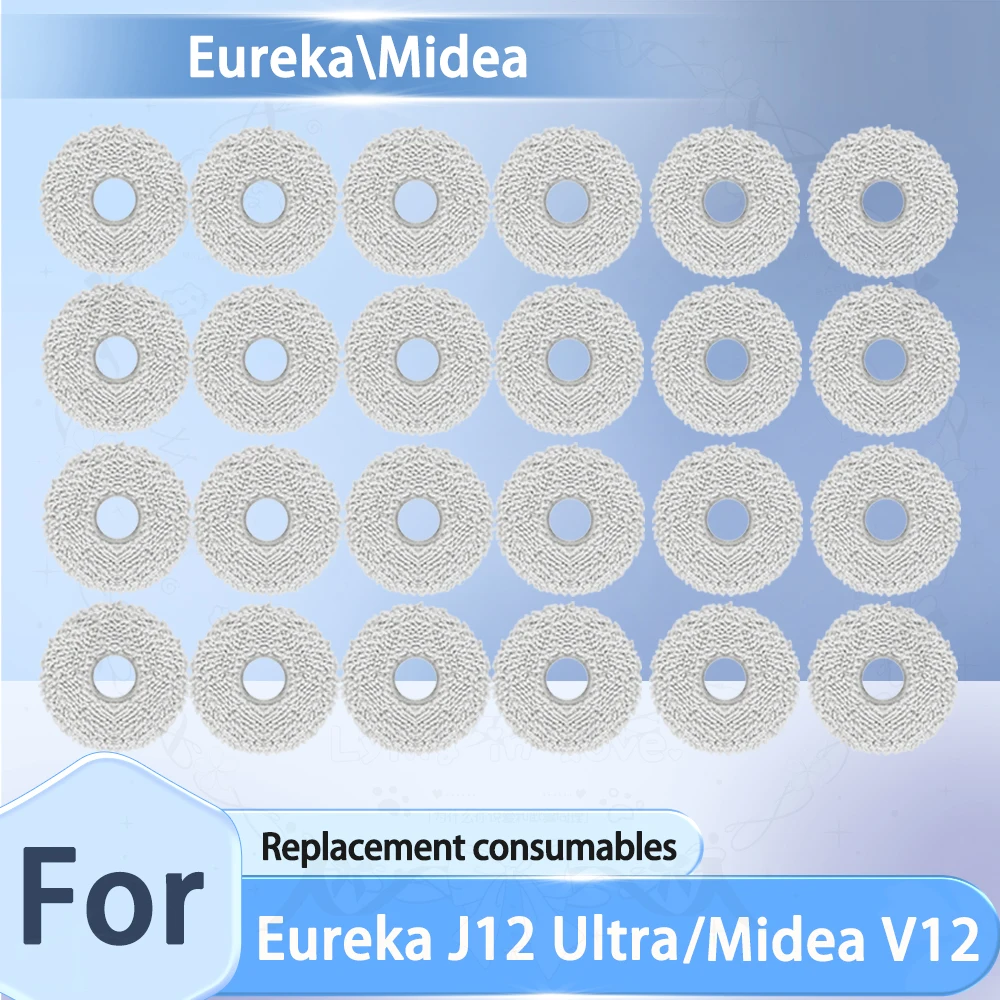 Mop Pads Compatible With For EUREKA J12 Ultra/Midea V12 Vacuum Cleaner Robots Parts Replacement Consumable Mop Cloth Accessories