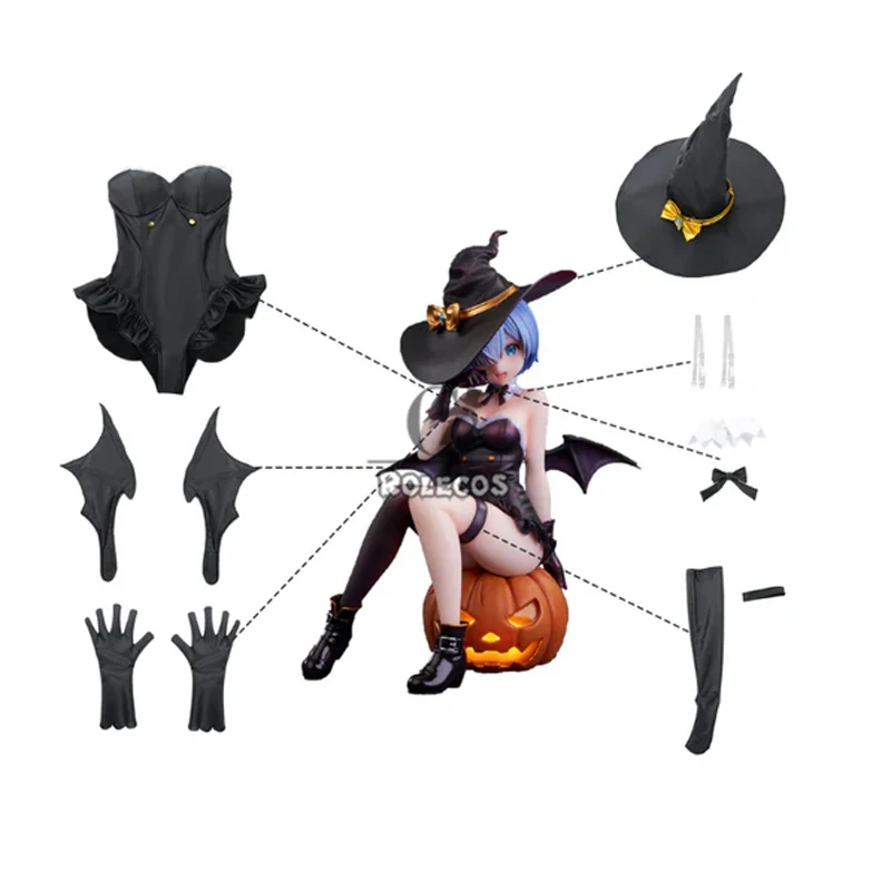 2025 إعادة: زيرو نايت ويزارد ريم التأثيري إعادة: صفر - بدء الحياة في عالم آخر ريم فستان الهالوين مجموعة كاملة