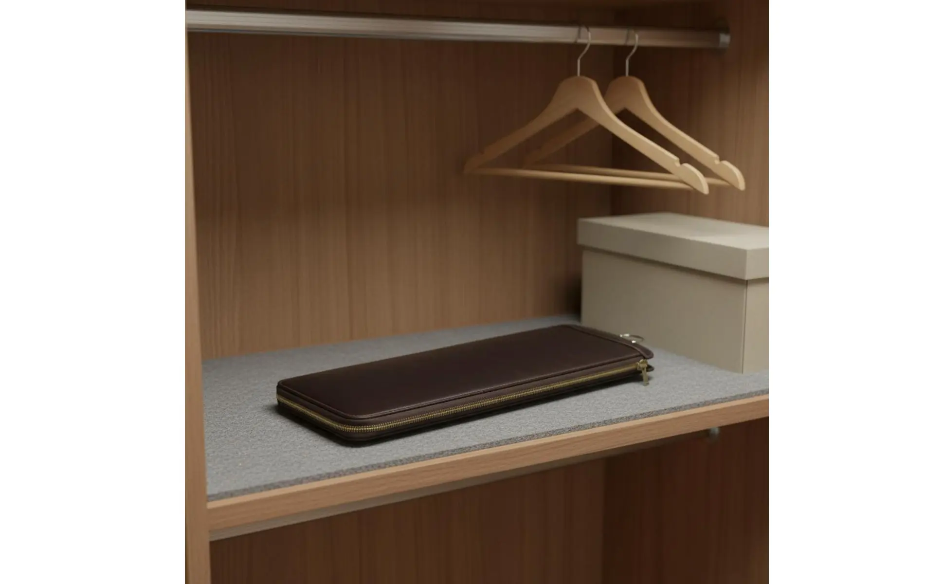 Leather Tie Travel Case Hook Design Leather Tie Box Necktie Storage Box Slim for Travelers