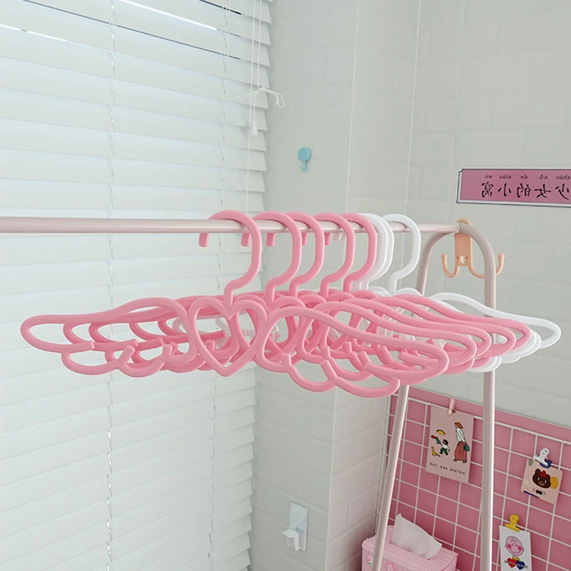 5-25PCS Heart Space Saving Pink Hangers,Durable Non-Slip Hangers for Clothes Dresses Shirts Pants ,Household Wardrobe Organizer
