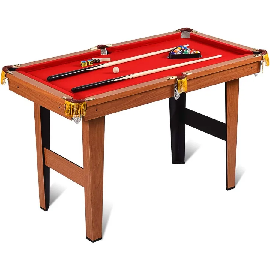 

47 Folding Billiard Table Pool Game Table Includes Balls Cues Triangle Chalk Brush for Multipurpose Game Table for Parties Fami