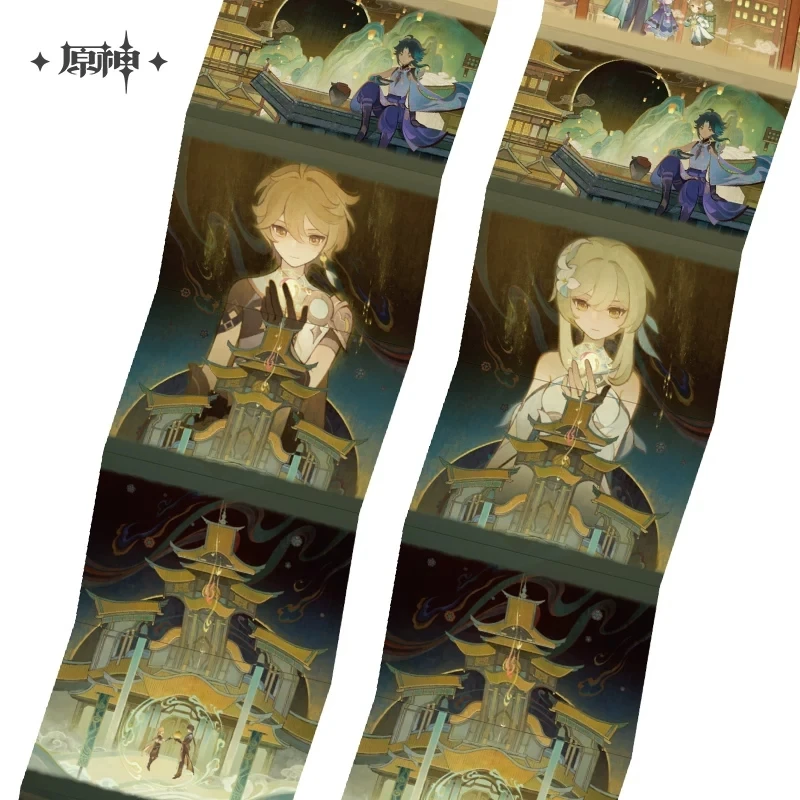Genshin Impact Official Cosplay Moon Among the Clouds Series Liyue Theme Mini Books Fridge magnet Surroundings Christmas Gifts 5