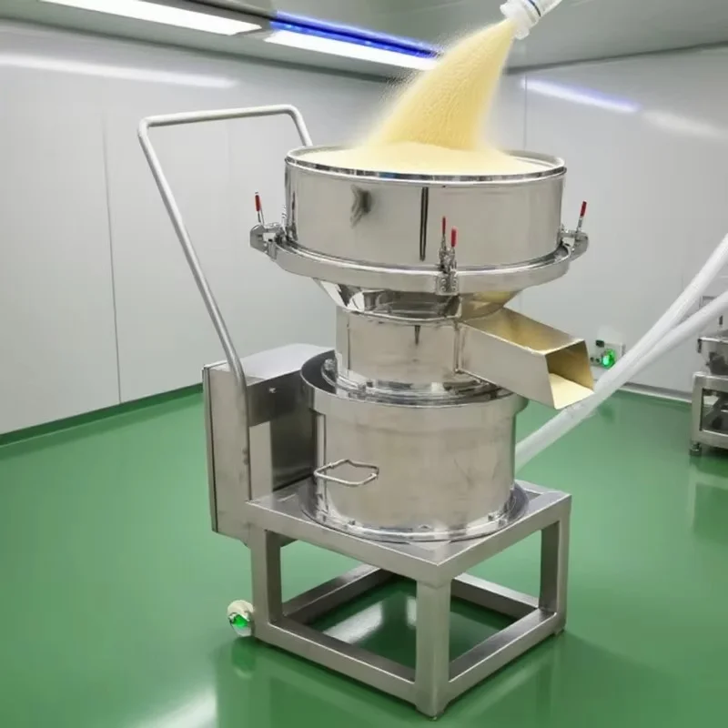Custom Single Layer Circular Vibrating Screen Motor Driven Powder Liquid Filter Sifter for Flour Juice Milk Industrial Screening