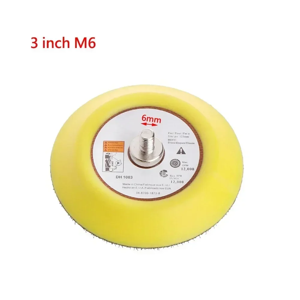 2/3/5 Inch Polishing Sanding Disc M6/M8 Backing Pad Hook And Loop Backer Plate Polishing Pad For Pneumatic Sander Power Tool