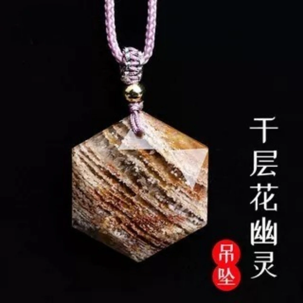 

Natural Thousand Layers Flower Ghost Pendant Men's and Women's Hexagram Vision Crystal Necklace Pendant Jewellery