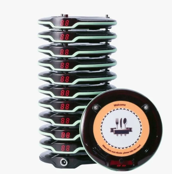 Guest Wireless Coaster Pager For Restaurant Table Buzzer 10-30 Pcs Cafe Beeper Customer Customer Calling System