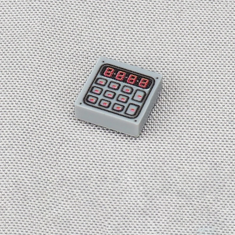 MOC 10PCS Part Bricks Printed 3070 Black Red Calculator Digital Pattern Building Block 3070pb Vehicle Car Machine Toys Kid Gifts