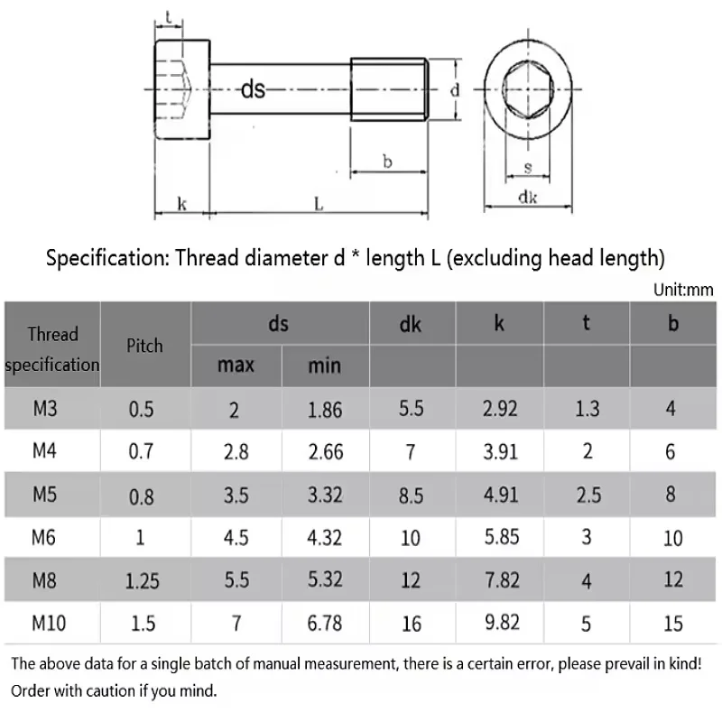 304 Stainless Steel Half Thread Bolts M2 ~ M8 Hexagon Socket Head Cap Captive Screws Allen Loosening Bolts