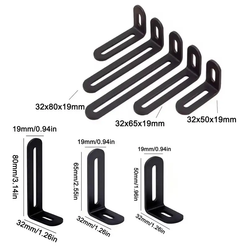 Stainless Steel Adjustable Corner Bracket Heavy Duty Metal 90 Degree L Shaped Angle Corner Braces for Wooden Shelf Furniture