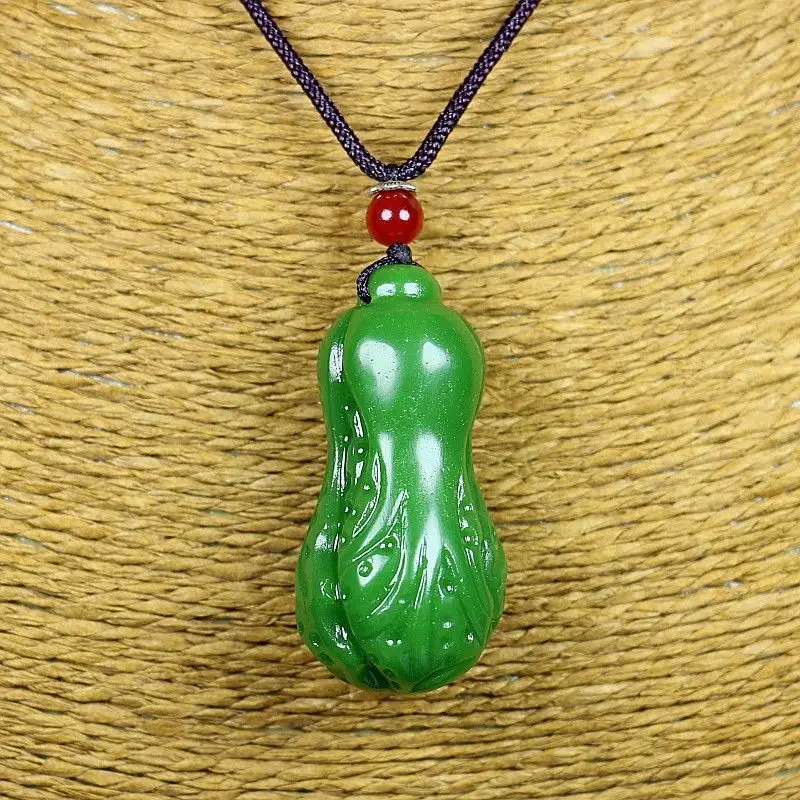 Turquoise Spinach Green Baicai (Cabbage) Pendant Men's and Women's Necklace Pendant
