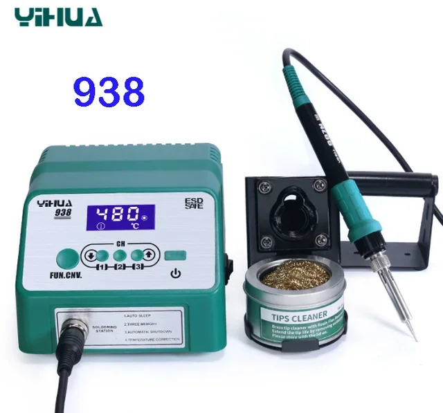 

YIHUA-938 Digital Display Soldering Iron Station LCD 60W High-power Anti-static Electric Chip Desoldering SMD Welding Machine