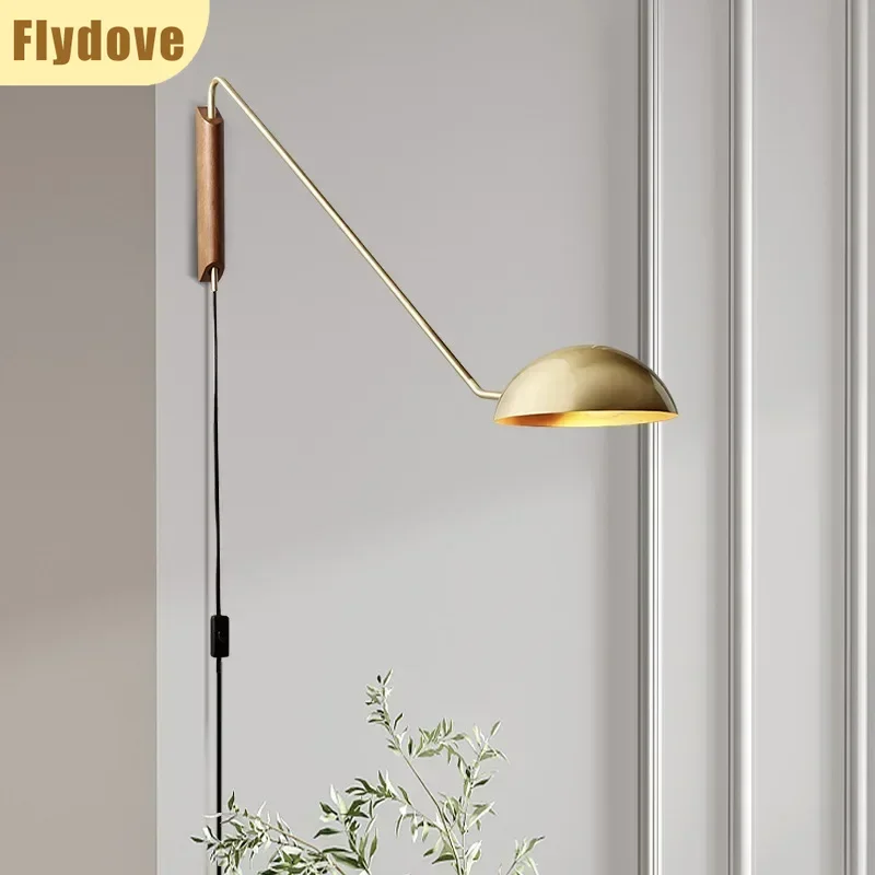 Italian Modern Designer Wrought Iron LED Wall Lamp Creative Living Room Sofa Bedside Adjustable Indoor Lighting Decoration Lamp