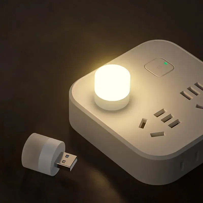 USB Plug Lamp Mini Night Light Computer Mobile Power Charging Small Book Lamps LED Eye Protection Square Reading Light