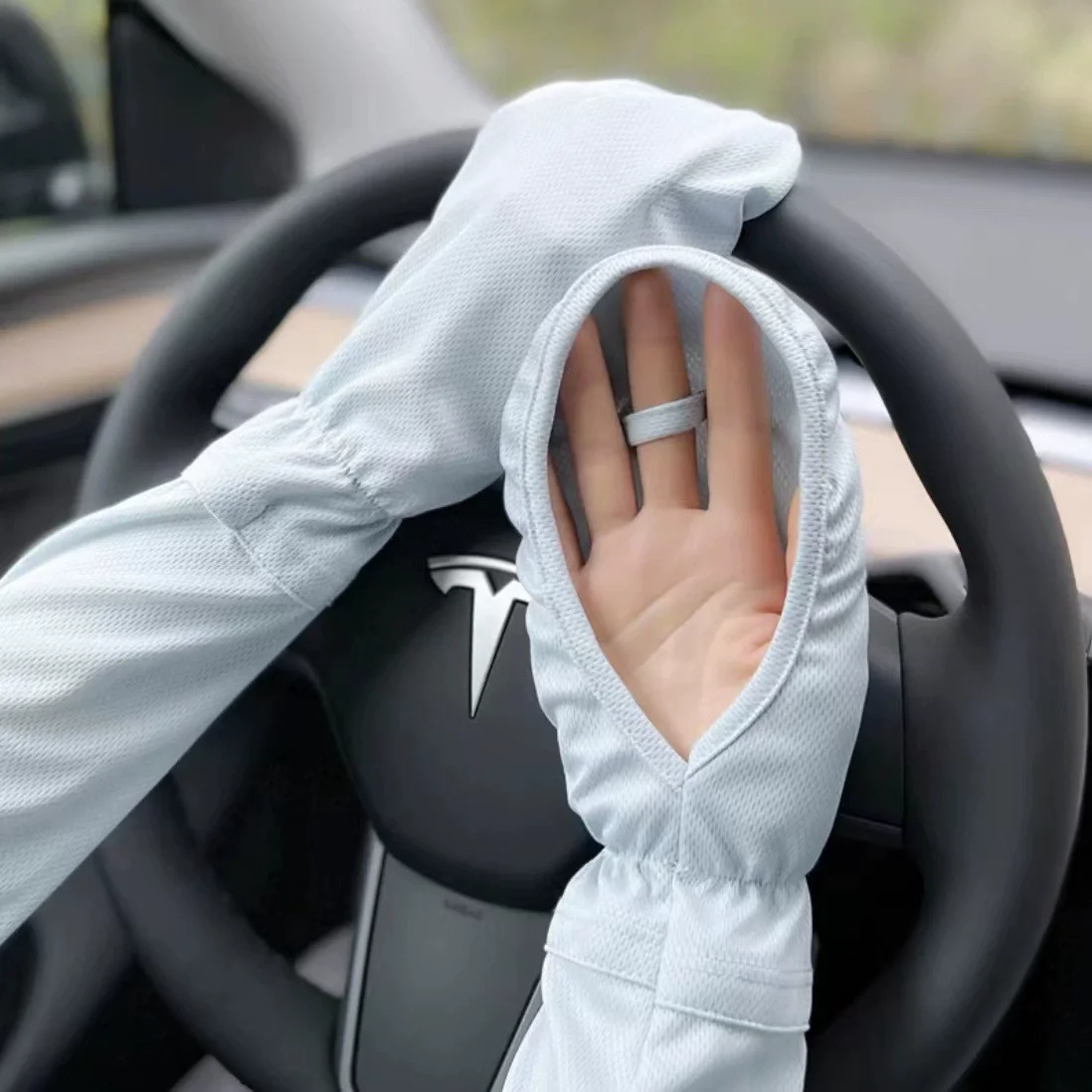 قفازات نسائية صيفية واقية من الشمس قابلة للتنفس على شكل حدوة حصان للحماية من الأشعة فوق البنفسجية، قفازات قيادة سريعة الجفاف في الهواء الطلق #2