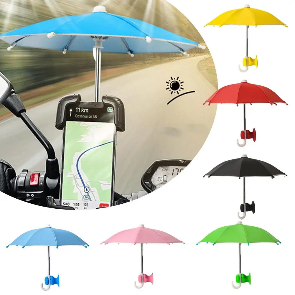 

Мини-зонтик для телефона с держателем на присоске, уличный анти-солнцезащитный чехол, зонтик для мобильного телефона, доступ к телефону Y7s2