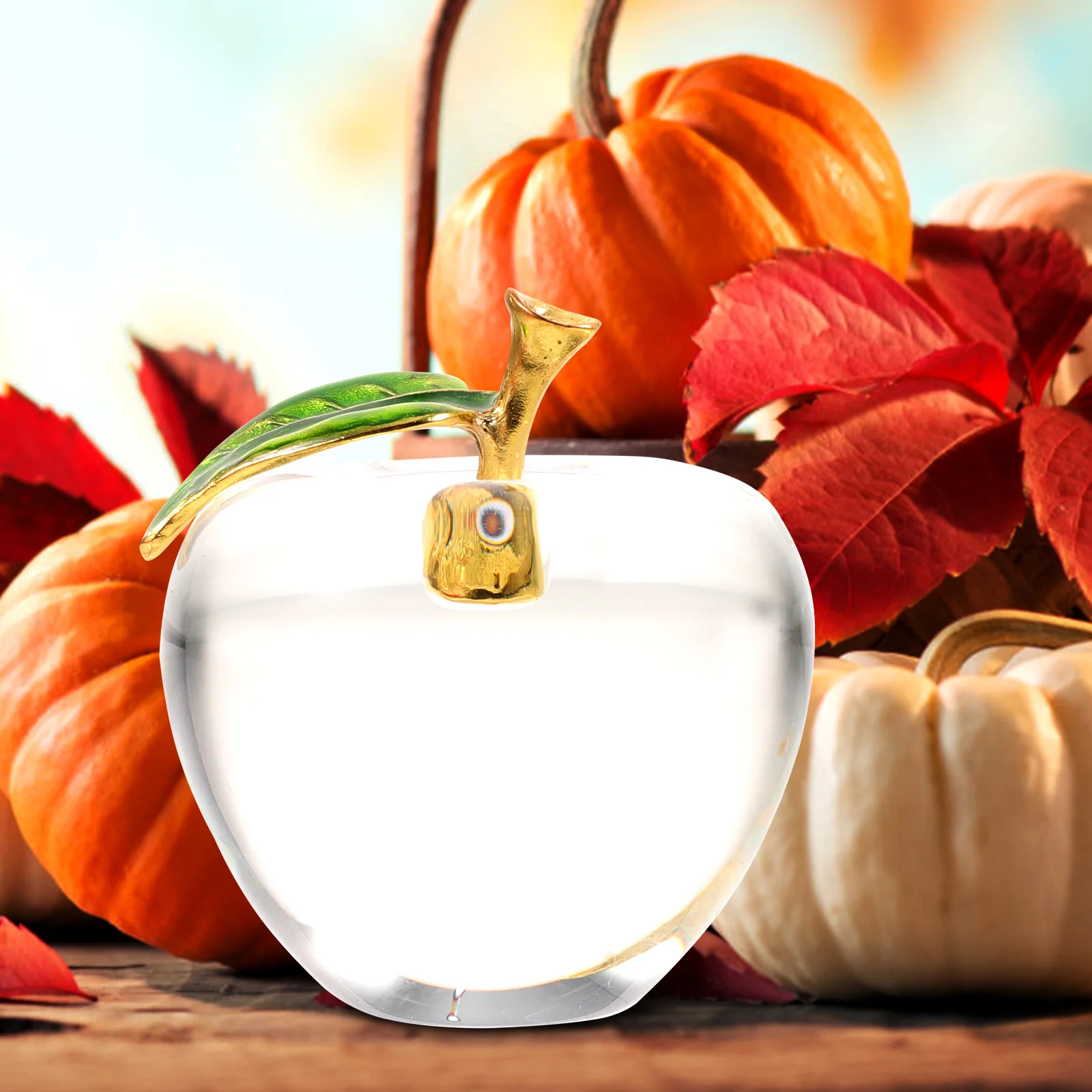 

Simulation Crystal Apple Decor Exquisite Craftsmanship Lifelike Statue Home Office Car Decoration Gift Crystal Apples Adorns