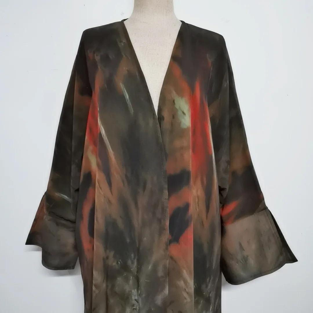 Middle East Arab 2025 Muslim New Fashion Women's Printed Casual Trendy Ethnic Loose Chiffon Cardigan Abaya Female Clothes Coats
