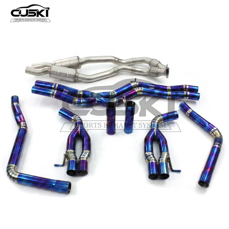 JYDCatback Exhaust Downpipe for  S6/S7 C7 4.0T 2013-2018 High Performance Titanium Alloy Exhaust Flow Though Exhaust System