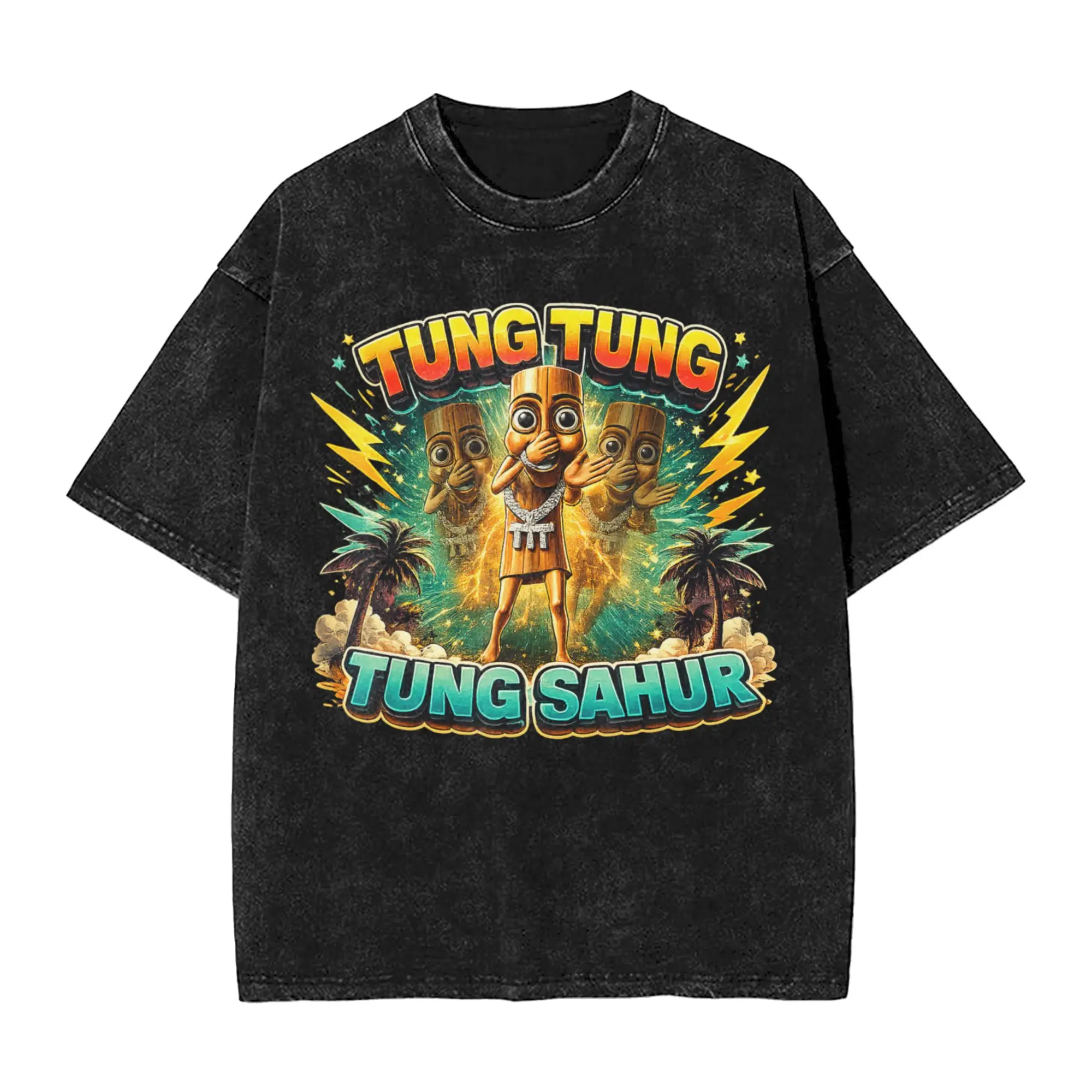 Tung Tung Tung Sahur is Calling Scuba Dance Funny Meme T-Shirts Men Cotton Tees Round Collar Short Sleeve T Shirt Printed Tops