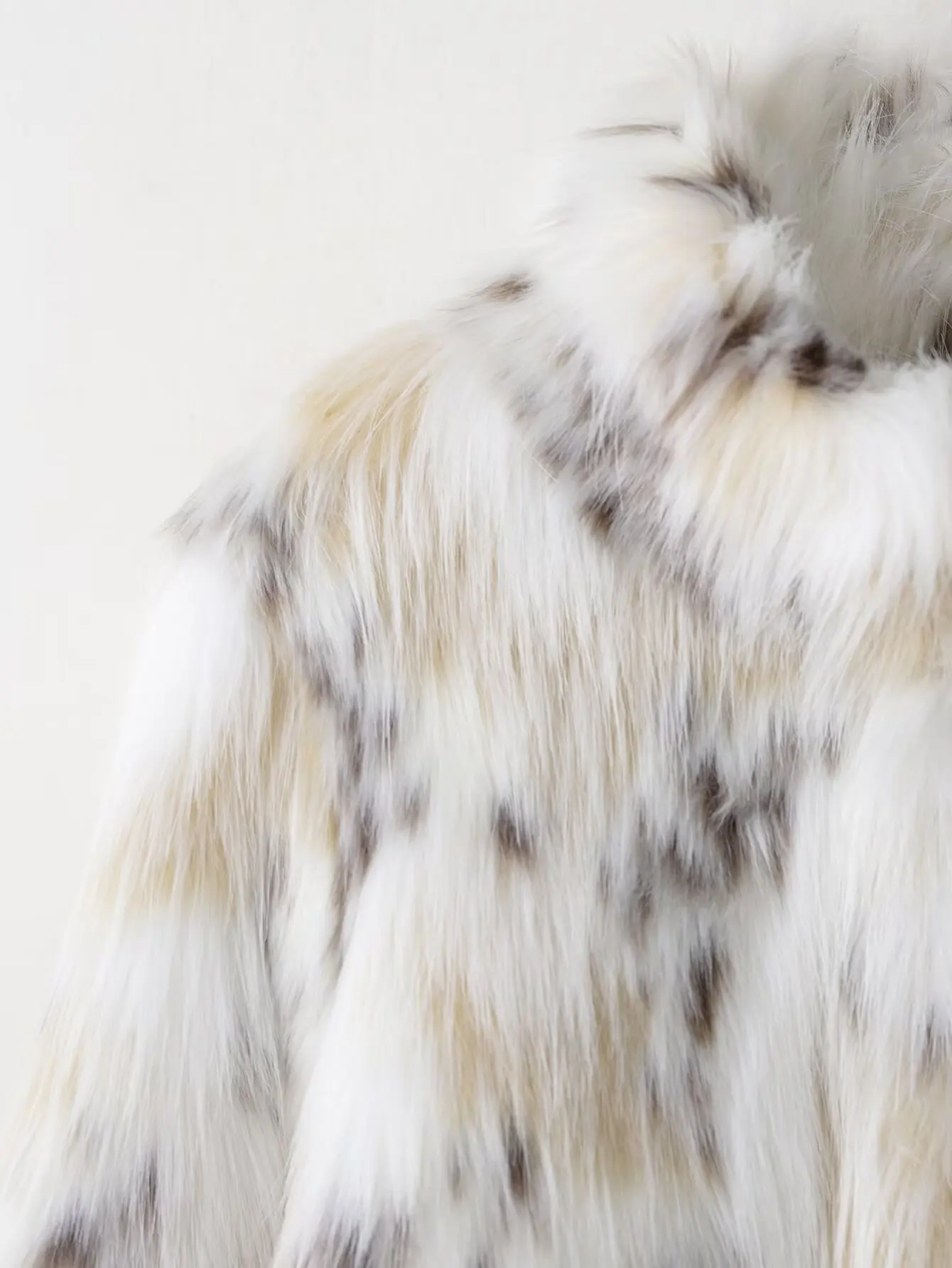 Jaket Pendek Wanita Motif Leopard Bulu Imitasi Musim Gugur Musim Dingin, Mantel Wanita Kerah Tinggi Lengan Panjang Hangat Elegan dan Chic