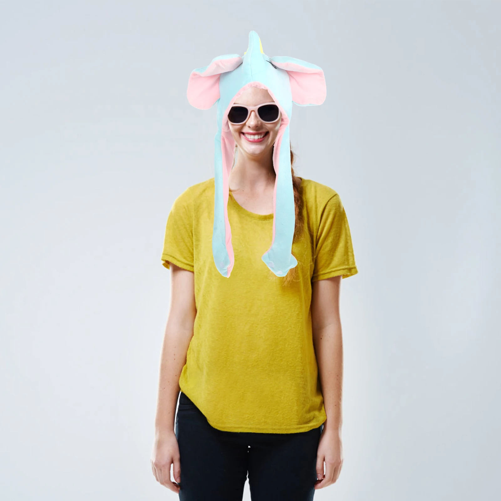 

Elephant Headgear Adults Elephant Hat Decor Blue Cartoon Moving Ear Adults Festival Decor Costumes