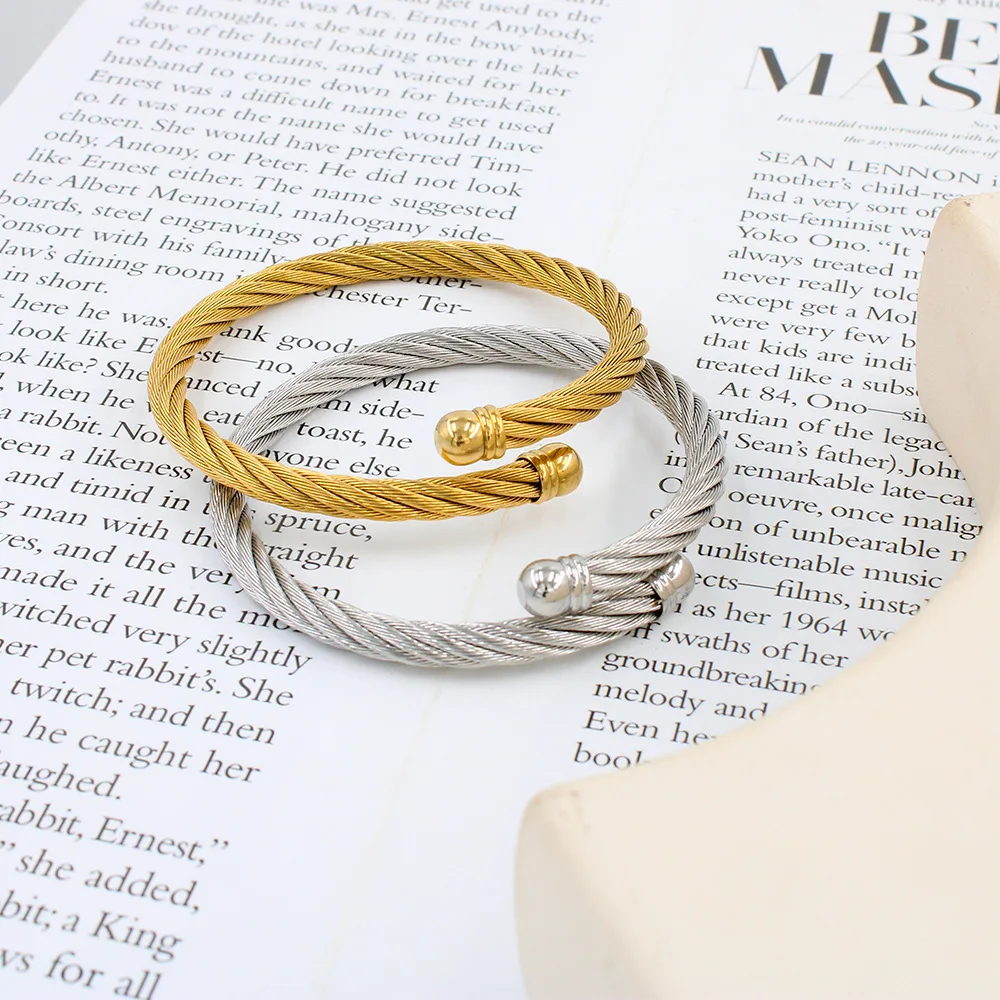 DIY accessories Europe and the United States cross-border fashion minimalist stainless steel woven steel wire twisted rope round