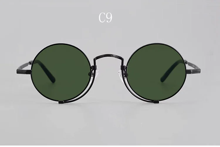 Vintage Puur Titanium Cirkelvormige Uv400 Gepolariseerde Zonnebril Met Prachtig Gesneden Patroon Frame, Anti Reflecterende 45Mm Bril