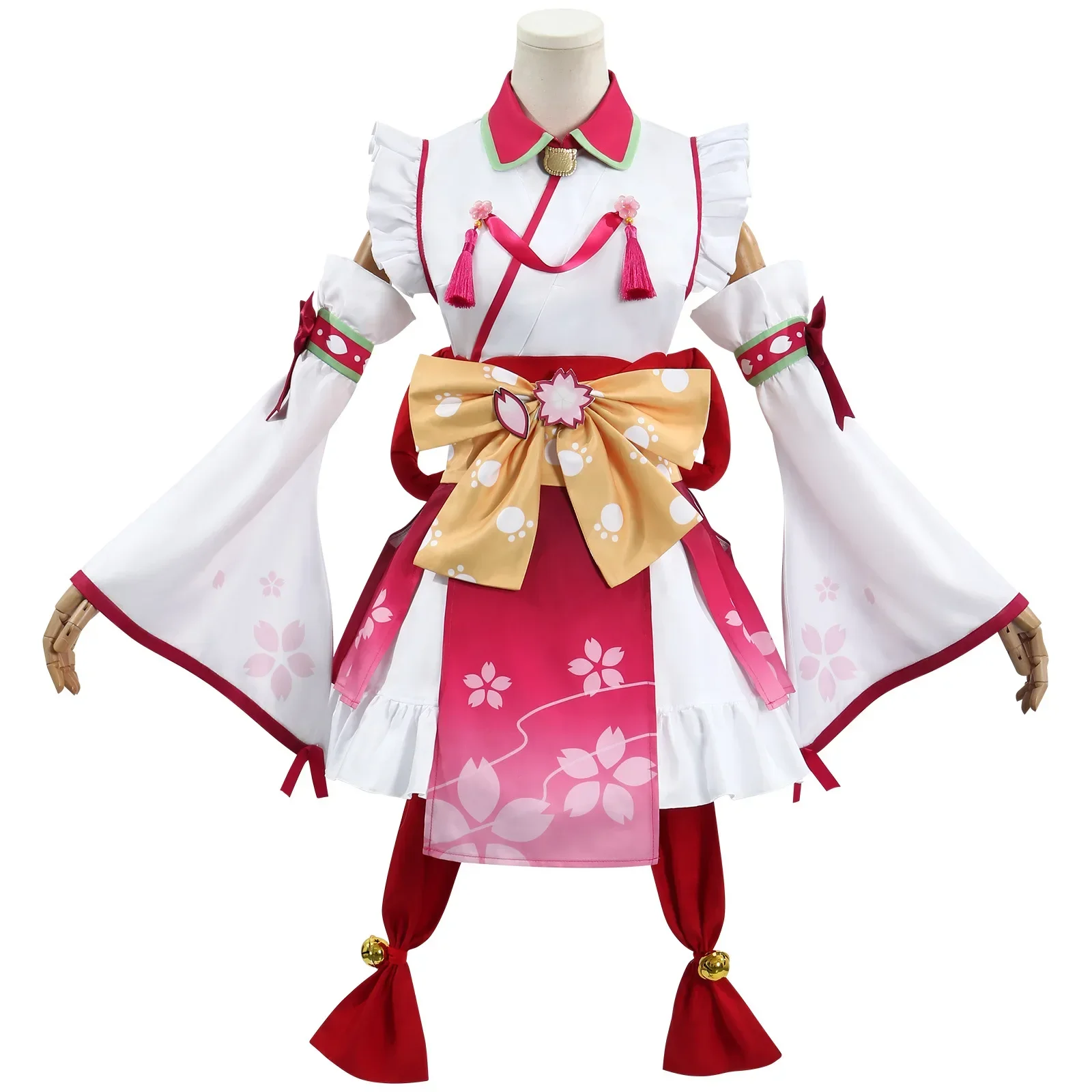 New VTuber Sakura Miko Cosplay Costume Adult Women Kimono Cute Uniform Full Set Accessories Suit Halloween Party Outfits