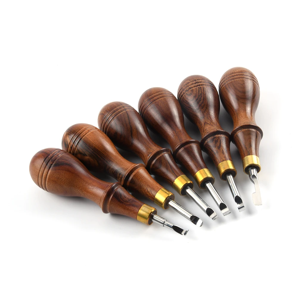 High Quality Hand Lemoval Wooden Handle 6 Mounted Knives Wrist Watch Repair Tools