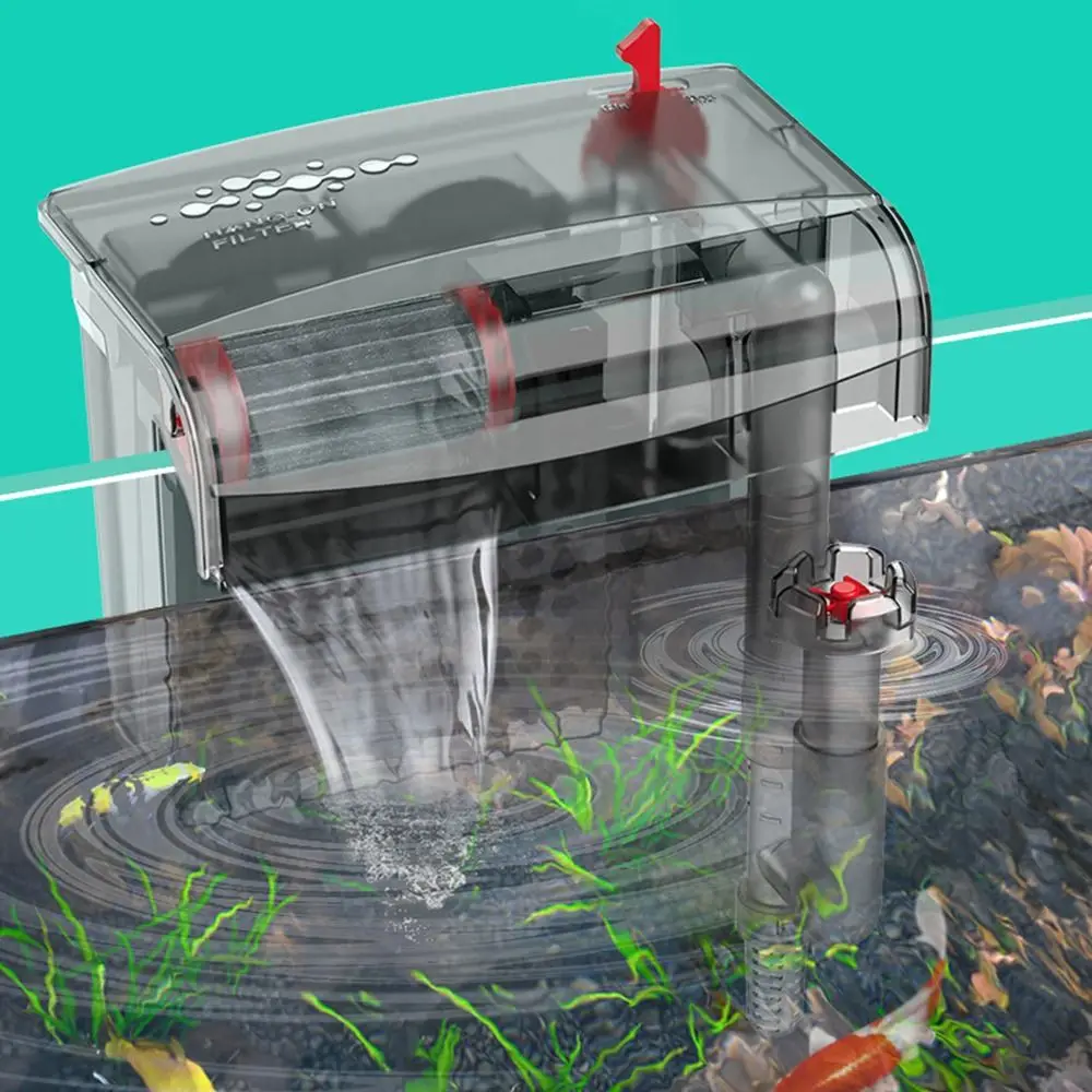 

Multifunctional waterfall Fish tank filter wall-mounted 3 in 1 Waterfall Filter Box Built-in Silent Clean water cycle for Home
