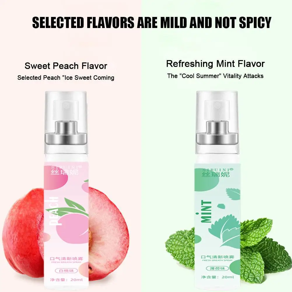 20ml Long-Lasting Breath Freshener Spray Fruity Flavor Mint High-Energy Mint Ingredients Oral Care Products Breath Freshener