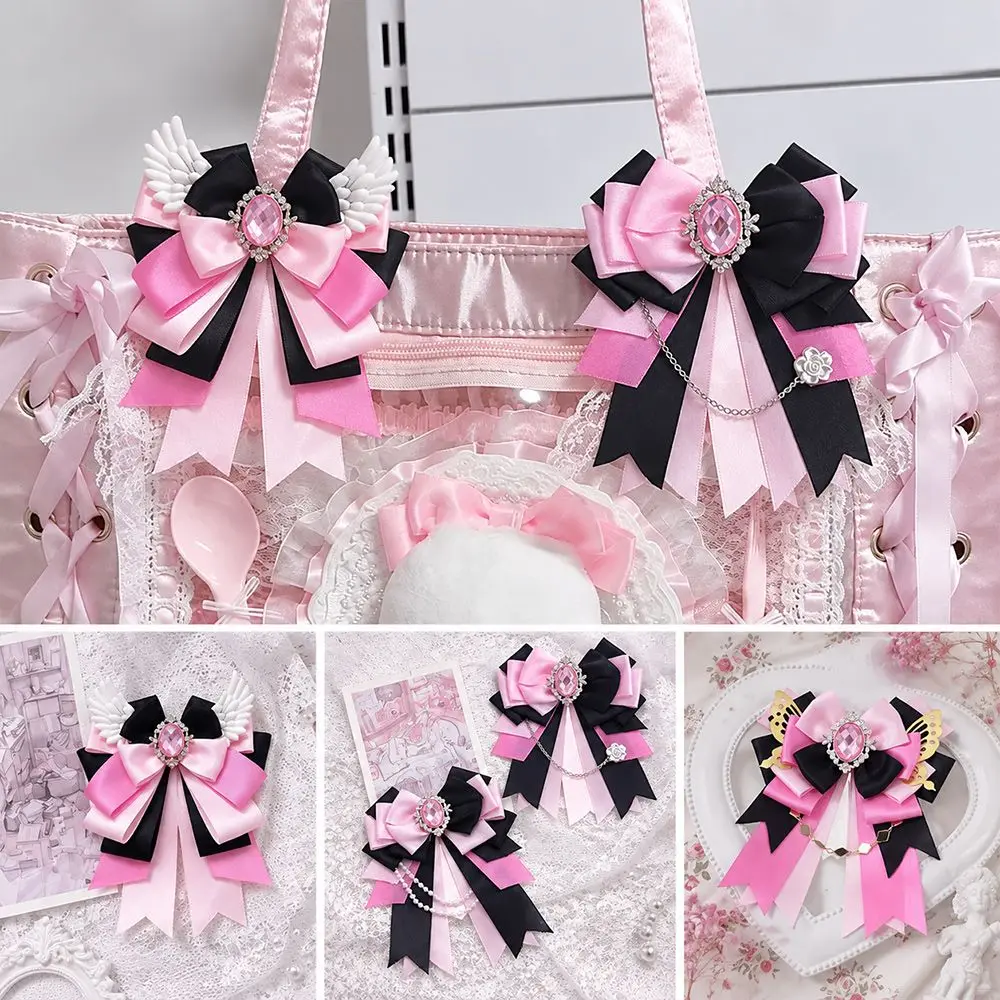 Lolita Style Double Layer Ita Bag Charm With Chain Anime Theme Bag Pendant DIY Ribbon Pendant For Friends