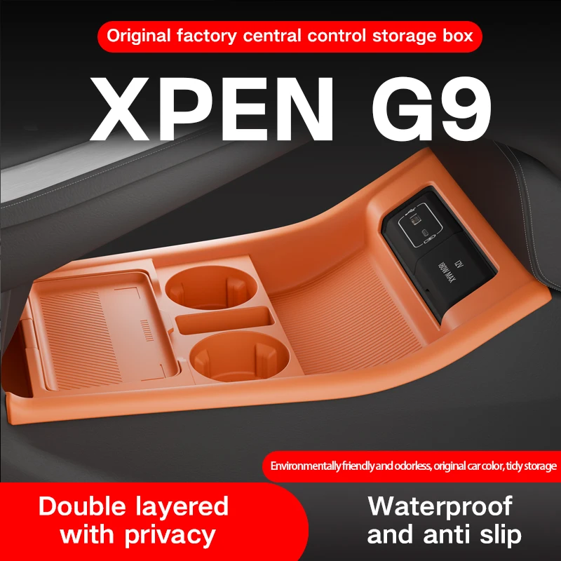 2025 For XPENG G9 Silicone Central Control Below Storage Box Central Control Organizer Mat Car Interior Accessories