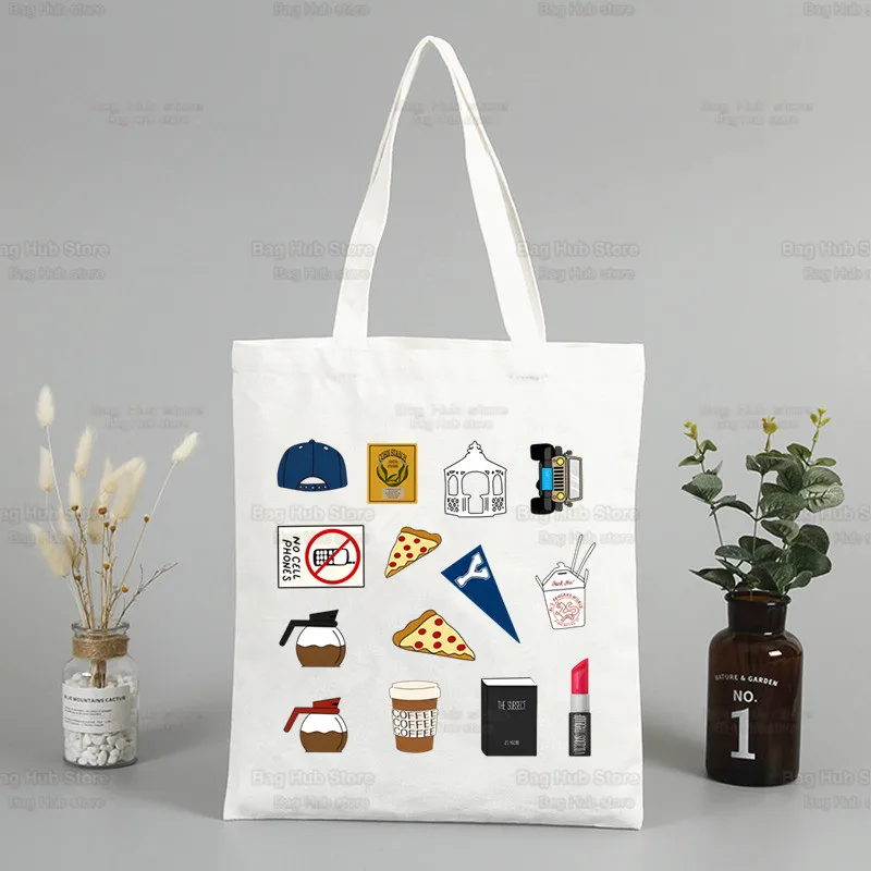 Gilmore-Sac à provisions en toile réutilisable pour filles, sacs de dessin animé, QueTote, imprimé Luke, Harajuku Art, dames