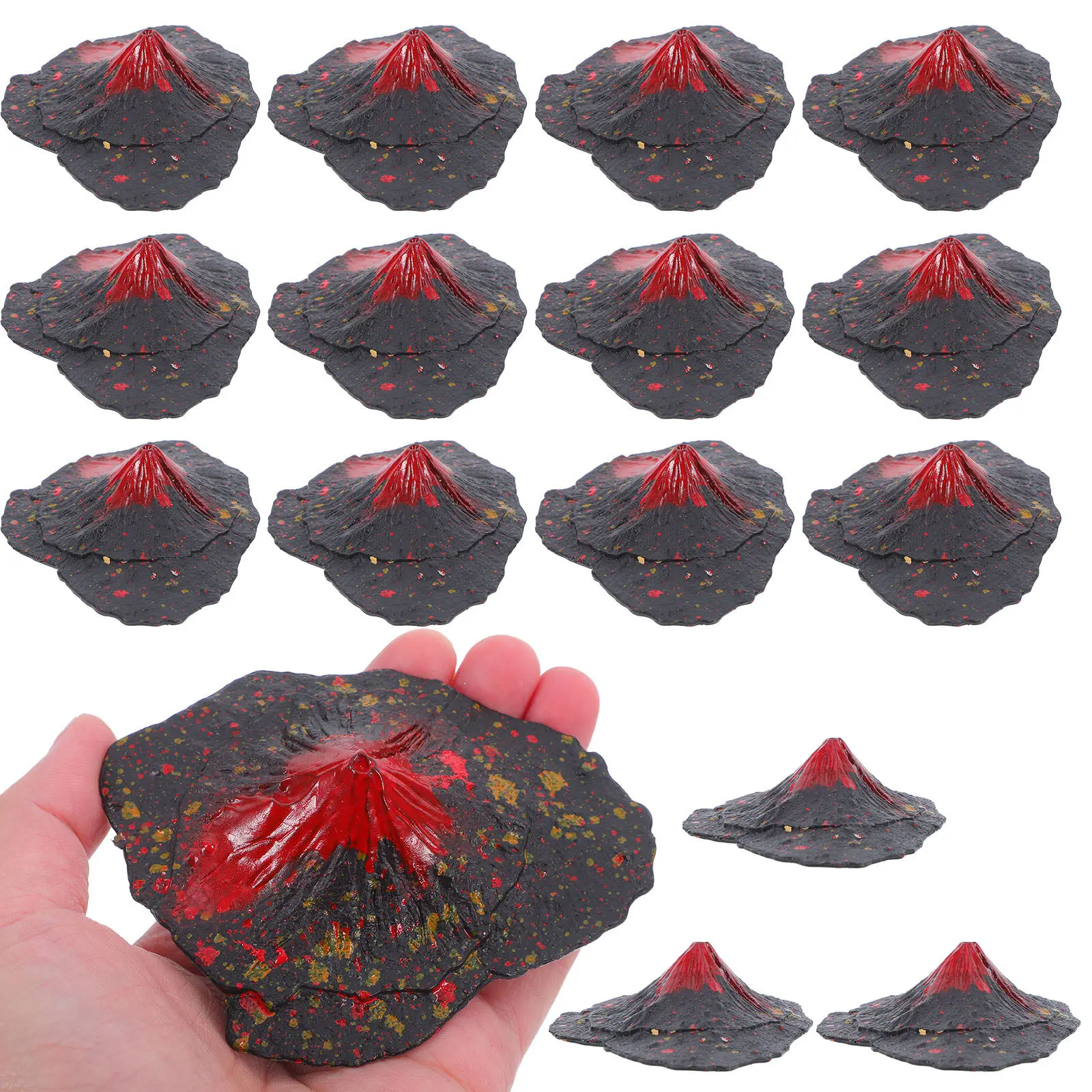 16Pcs Volcano Simulation Statue Plastic Mini Volcano Teaching Science Experiment Aquarium Bonsai Landscape Decoration