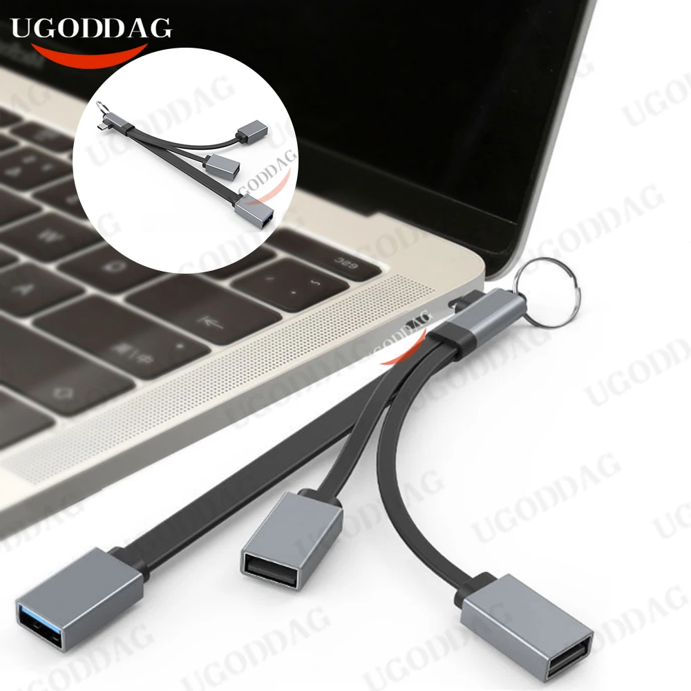 USB C 3.0 3 Port Splitter Type C Hub TF SD High Speed Adapter For  MacBook Pro Computer Accessories Laptop USB Expander Splitter